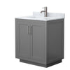 Custom image for Dark Gray with Brushed Nickel Trim / White Carrara Marble / No Mirror