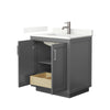 Custom image for Dark Gray with Brushed Nickel Trim / Giotto Quartz / No Mirror