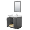 Custom image for Dark Gray with Brushed Nickel Trim / White Cultured Marble / 24