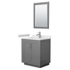 Custom image for Dark Gray with Brushed Nickel Trim / White Cultured Marble / 24