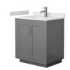 Custom image for Dark Gray with Brushed Nickel Trim / White Cultured Marble / No Mirror