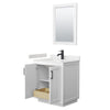 Custom image for White with Matte Black Trim / Carrara Cultured Marble / 24
