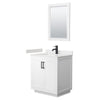 Custom image for White with Matte Black Trim / Carrara Cultured Marble / 24