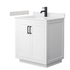 Custom image for White with Matte Black Trim / Carrara Cultured Marble / No Mirror