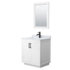 Custom image for White with Matte Black Trim / White Carrara Marble / 24