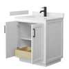 Custom image for White with Matte Black Trim / White Cultured Marble / No Mirror