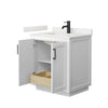Custom image for White with Matte Black Trim / White Quartz / No Mirror
