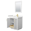 Custom image for White with Brushed Gold Trim / Carrara Cultured Marble / 24