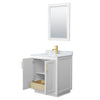 Custom image for White with Brushed Gold Trim / White Carrara Marble / 24