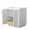 Custom image for White with Brushed Gold Trim / No Mirror