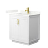Custom image for White with Brushed Gold Trim / Giotto Quartz / No Mirror