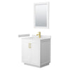 Custom image for White with Brushed Gold Trim / White Cultured Marble / 24
