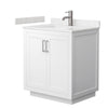 Custom image for White with Brushed Nickel Trim / Carrara Cultured Marble / No Mirror
