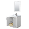 Custom image for White with Brushed Nickel Trim / White Carrara Marble / 24