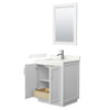 Custom image for White with Brushed Nickel Trim / Giotto Quartz / 24