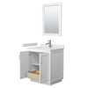 Custom image for White with Brushed Nickel Trim / White Cultured Marble / 24