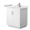 Custom image for White with Brushed Nickel Trim / White Cultured Marble / No Mirror