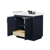 Custom image for Dark Blue with Matte Black Trim / White Cultured Marble / No Mirror