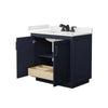 Custom image for Dark Blue with Matte Black Trim / White Quartz / No Mirror