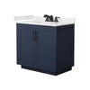 Custom image for Dark Blue with Matte Black Trim / White Quartz / No Mirror