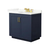 Custom image for Dark Blue with Brushed Gold Trim / Giotto Quartz / No Mirror