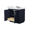 Custom image for Dark Blue with Brushed Nickel Trim / Carrara Cultured Marble / No Mirror