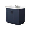 Custom image for Dark Blue with Brushed Nickel Trim / Carrara Cultured Marble / No Mirror