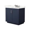 Custom image for Dark Blue with Brushed Nickel Trim / Giotto Quartz / No Mirror