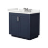 Custom image for Dark Blue with Brushed Nickel Trim / White Quartz / No Mirror