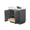 Custom image for Dark Gray with Matte Black Trim / Carrara Cultured Marble / No Mirror