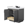 Custom image for Dark Gray with Matte Black Trim / White Cultured Marble / No Mirror