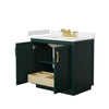 Custom image for Green with Brushed Gold Trim / Carrara Cultured Marble / No Mirror