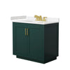 Custom image for Green with Brushed Gold Trim / Carrara Cultured Marble / No Mirror