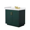 Custom image for Green with Brushed Gold Trim / White Cultured Marble / No Mirror