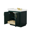 Custom image for Green with Brushed Gold Trim / White Quartz / No Mirror