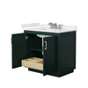 Custom image for Green with Brushed Nickel Trim / White Quartz / No Mirror