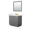 Custom image for Dark Gray with Brushed Gold Trim / White Cultured Marble / 34