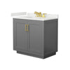 Custom image for Dark Gray with Brushed Gold Trim / White Quartz / No Mirror