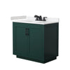 Custom image for Green with Matte Black Trim / Carrara Cultured Marble / No Mirror