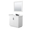 Custom image for White with Matte Black Trim / Carrara Cultured Marble / 34