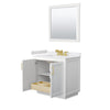Custom image for White with Brushed Gold Trim / White Cultured Marble / 34