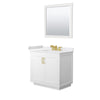 Custom image for White with Brushed Gold Trim / White Cultured Marble / 34