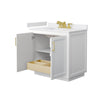 Custom image for White with Brushed Gold Trim / White Cultured Marble / No Mirror