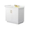 Custom image for White with Brushed Gold Trim / White Quartz / No Mirror