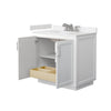 Custom image for White with Brushed Nickel Trim / Carrara Cultured Marble / No Mirror