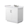 Custom image for White with Brushed Nickel Trim / White Cultured Marble / No Mirror