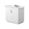 Custom image for White with Brushed Nickel Trim / White Quartz / No Mirror
