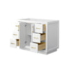 Custom image for White with Brushed Gold Trim / No Mirror