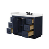 Custom image for Dark Blue with Matte Black Trim / Carrara Cultured Marble / No Mirror