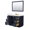 Custom image for Dark Blue with Brushed Gold Trim / White Cultured Marble / 46